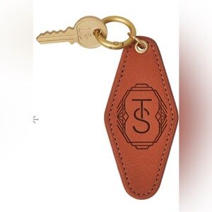 Taylor Swift The Life of a Showgirl Monogram TS 13 Brown Leather Keychain